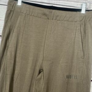 NOBULL Jogger Pants Men M Brown Merino Wool Blend Athletic Performance Zip Ankle
